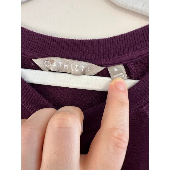 Athleta Womens Serenity Modal Purple Crossover Sweatshirt Athleisure Size Small - Picture 4 of 7